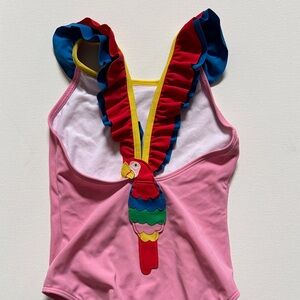 Mini Boden Colorful Parrot Design Swimsuit
